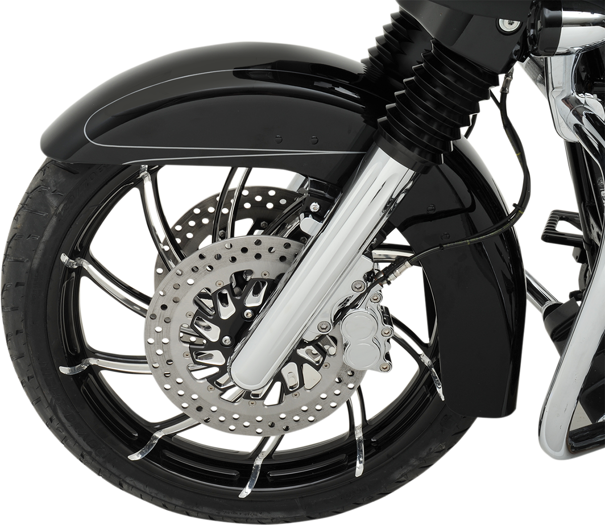 PERFORMANCE MACHINE (PM) Wheel - Supra - Front - Dual Disc/with ABS - Platinum Cut* - 21x3.5 - '08+ FL 1204-7106R-SUPAJ-BMP