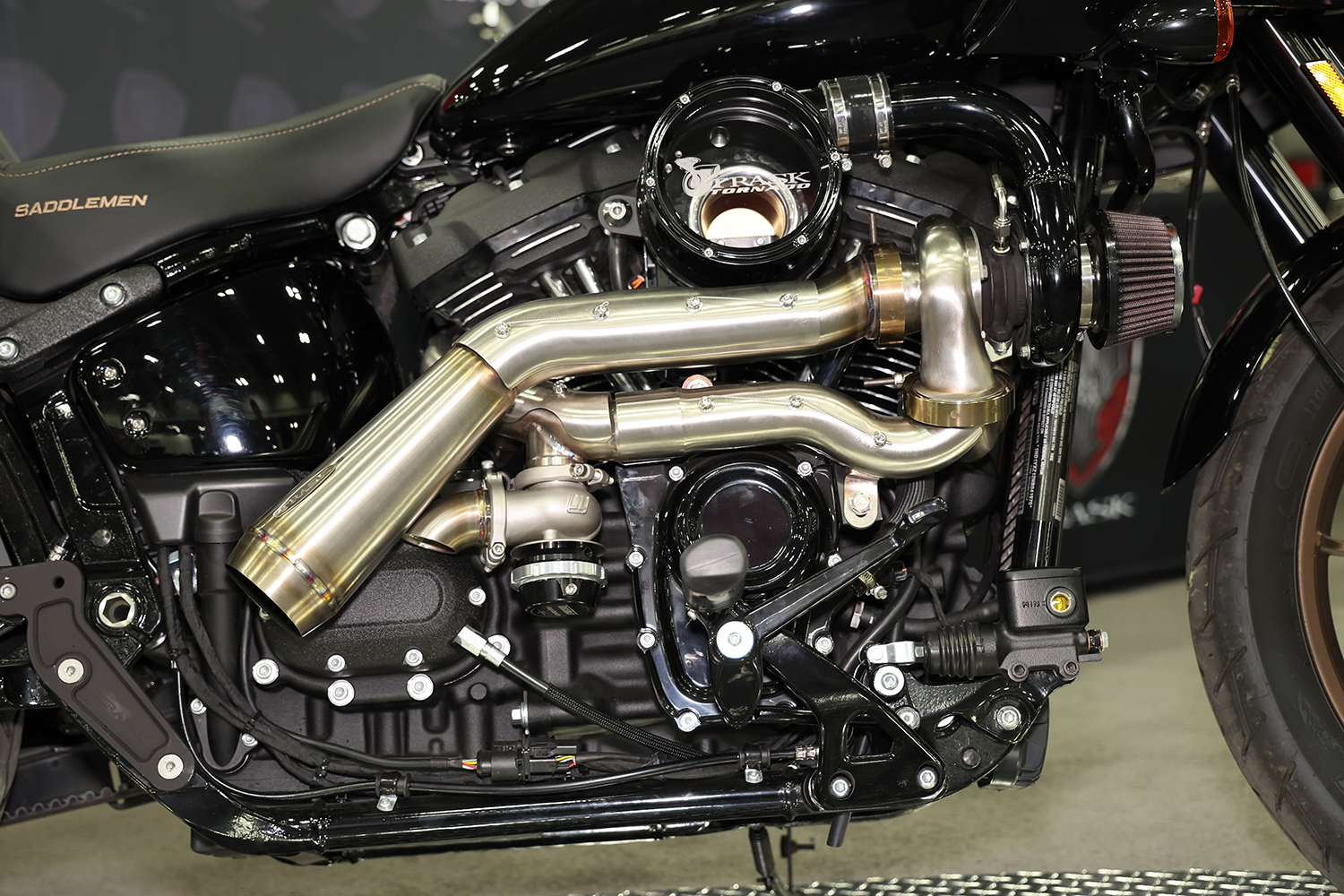 TRASK Tornado Turbo Performance Kit - Polished with Brushed Stainless Steel Exhaust - M8 TM-7600-PO