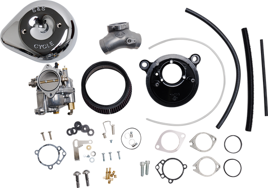 S&S CYCLE Super E Carburetor with Stealth Air Cleaner Kit - Chrome - Twin Cam 110-0149