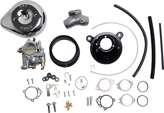 S&S CYCLE Super E Carburetor with Stealth Air Cleaner Kit - Chrome - Twin Cam 110-0151