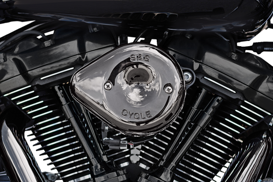 S&S CYCLE Stealth Mini Teardrop Air Cleaner - M8 - Lava Chrome 170-0782