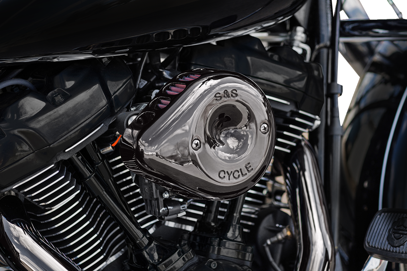 S&S CYCLE Stealth Mini Teardrop Air Cleaner - M8 - Lava Chrome 170-0782