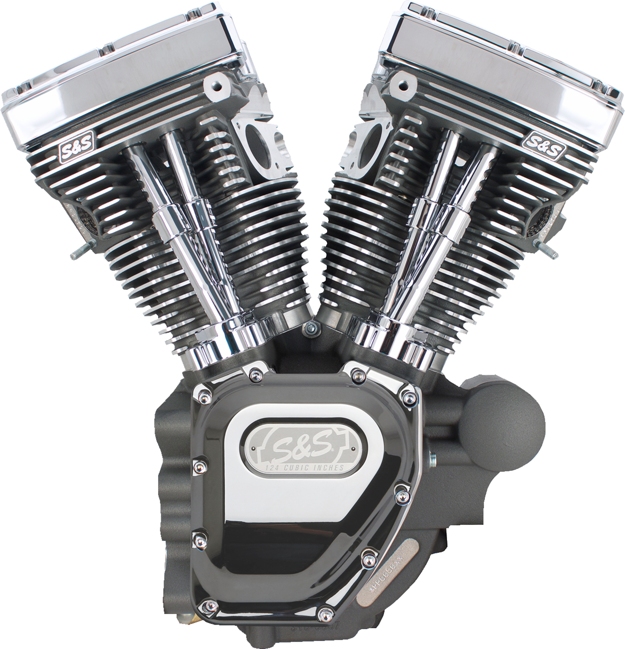 S&S CYCLE T124 Long Block Engine - Stone Gray - Touring 310-0512A