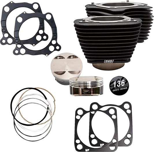 S&S CYCLE 136" Big Bore Cylinder Kit - Black - M8 910-0849
