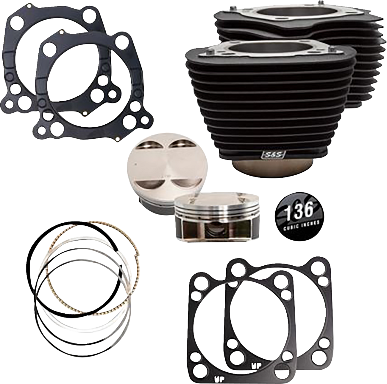 S&S CYCLE 136" Big Bore Cylinder Kit - Black - M8 910-0849