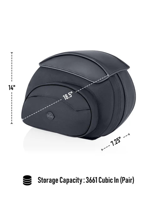 VIKING BAGS 60L - Stealth XL Quick Mount Saddlebags for Harley Softail Low Rider S FXLRS