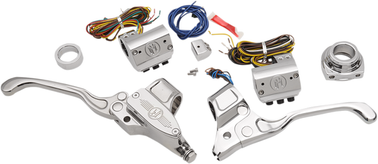 PERFORMANCE MACHINE (PM) Handlebar Control Kit - Cable - 9/16" Master Cylinder - Chrome 0062-4019-CH