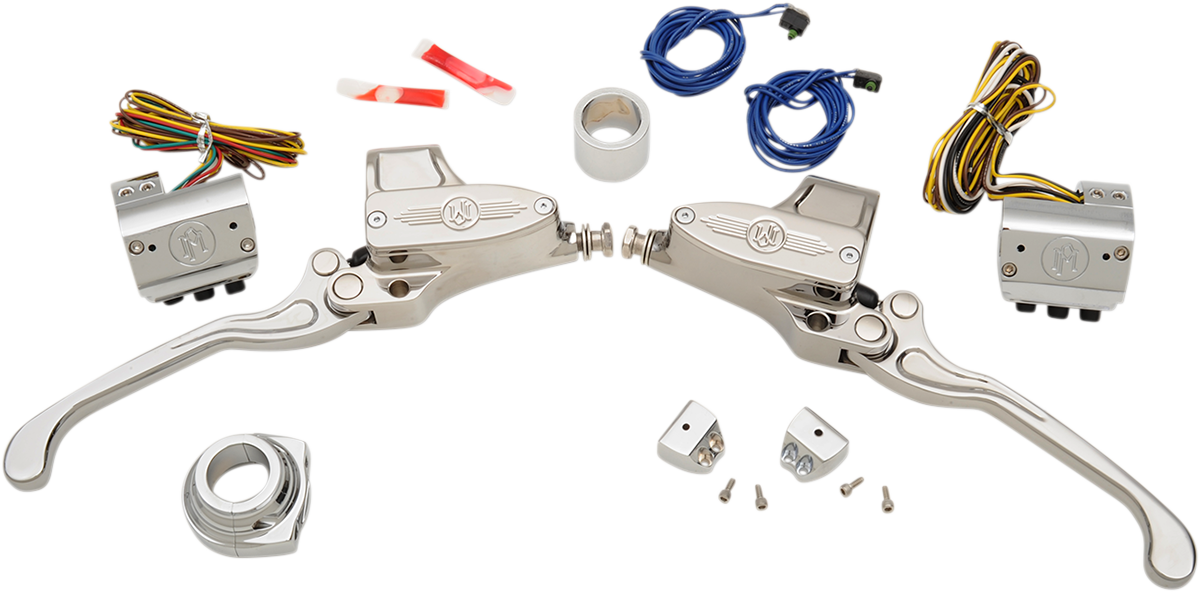 PERFORMANCE MACHINE (PM) Handlebar Control Kit - Hydraulic - 9/16" Master Cylinder - Chrome 0062-4020-CH