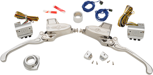 PERFORMANCE MACHINE (PM) Handlebar Control Kit - Hydraulic - 9/16" Master Cylinder - Chrome 0062-4020-CH