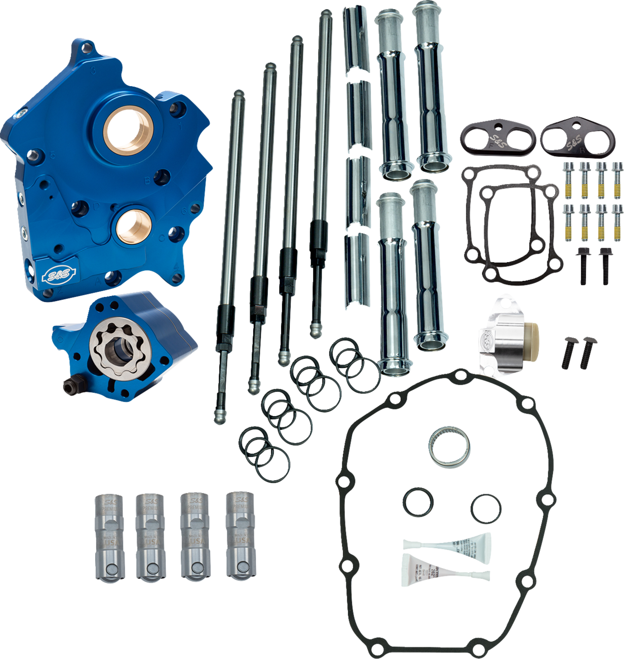S&S CYCLE Cam Chest Kit without Cams - Chain Drive - Oil Cooled - Chrome Pushrods - M8 310-1263
