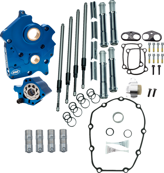S&S CYCLE Cam Chest Kit without Cams - Chain Drive - Oil Cooled - Chrome Pushrods - M8 310-1263
