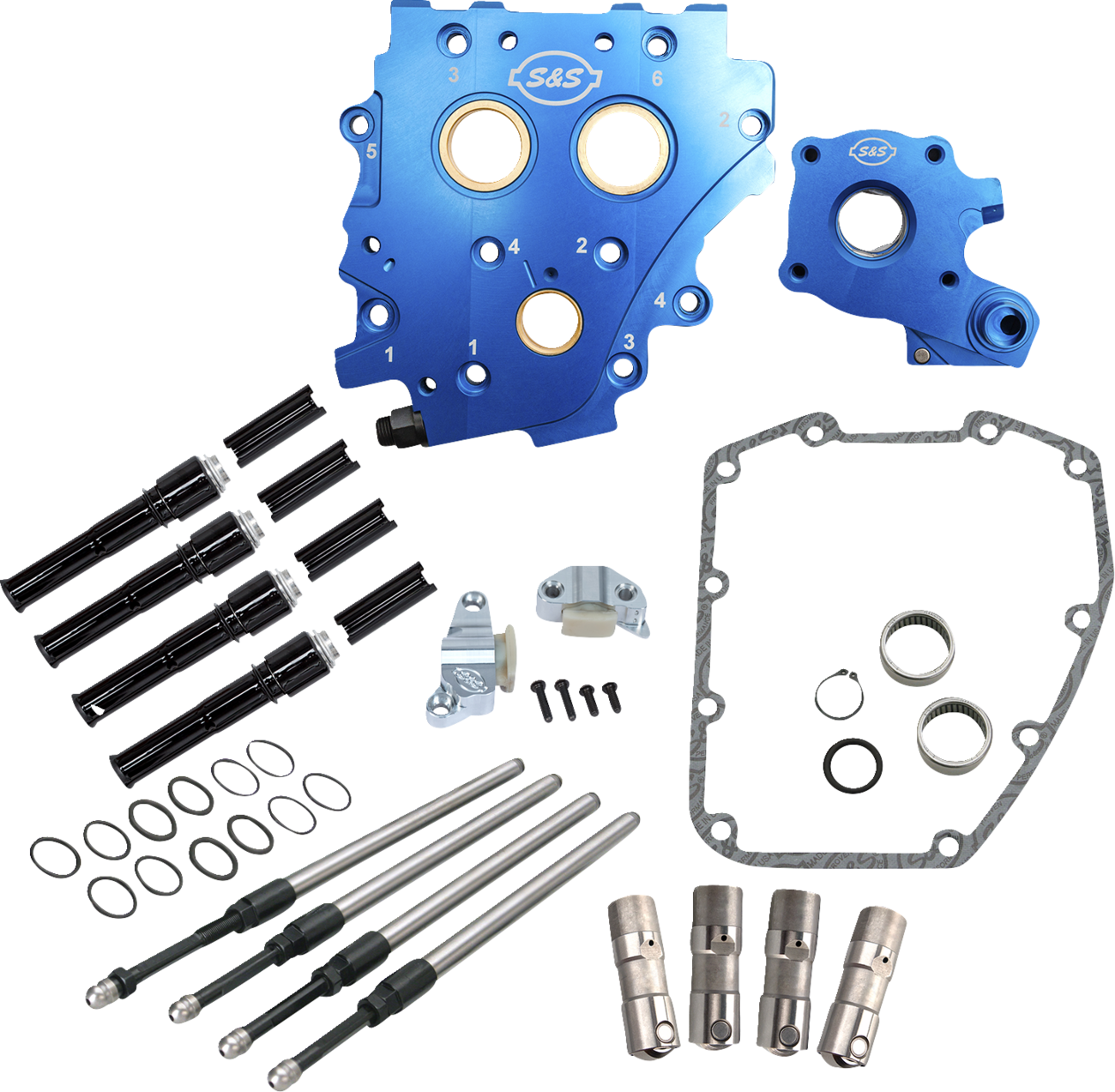 S&S CYCLE Cam Chest Kit without Cams - Chain Drive - Black Pushrods - Twin Cam 310-1272