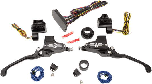 PERFORMANCE MACHINE (PM) CAN-Bus Handlebar Control Kit - Hydraulic - 9/16" Master Cylinder - Black 0062-4025-BM