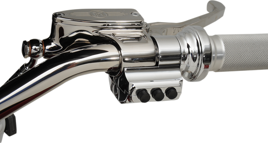 PERFORMANCE MACHINE (PM) Contour Billet Handlebar Switch - Right Side - Three Button - Chrome 0062-2032-CH