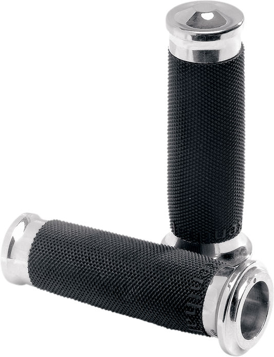 PERFORMANCE MACHINE (PM) Contour Renthal Wrapped Grips - Chrome 0063-2007-CH