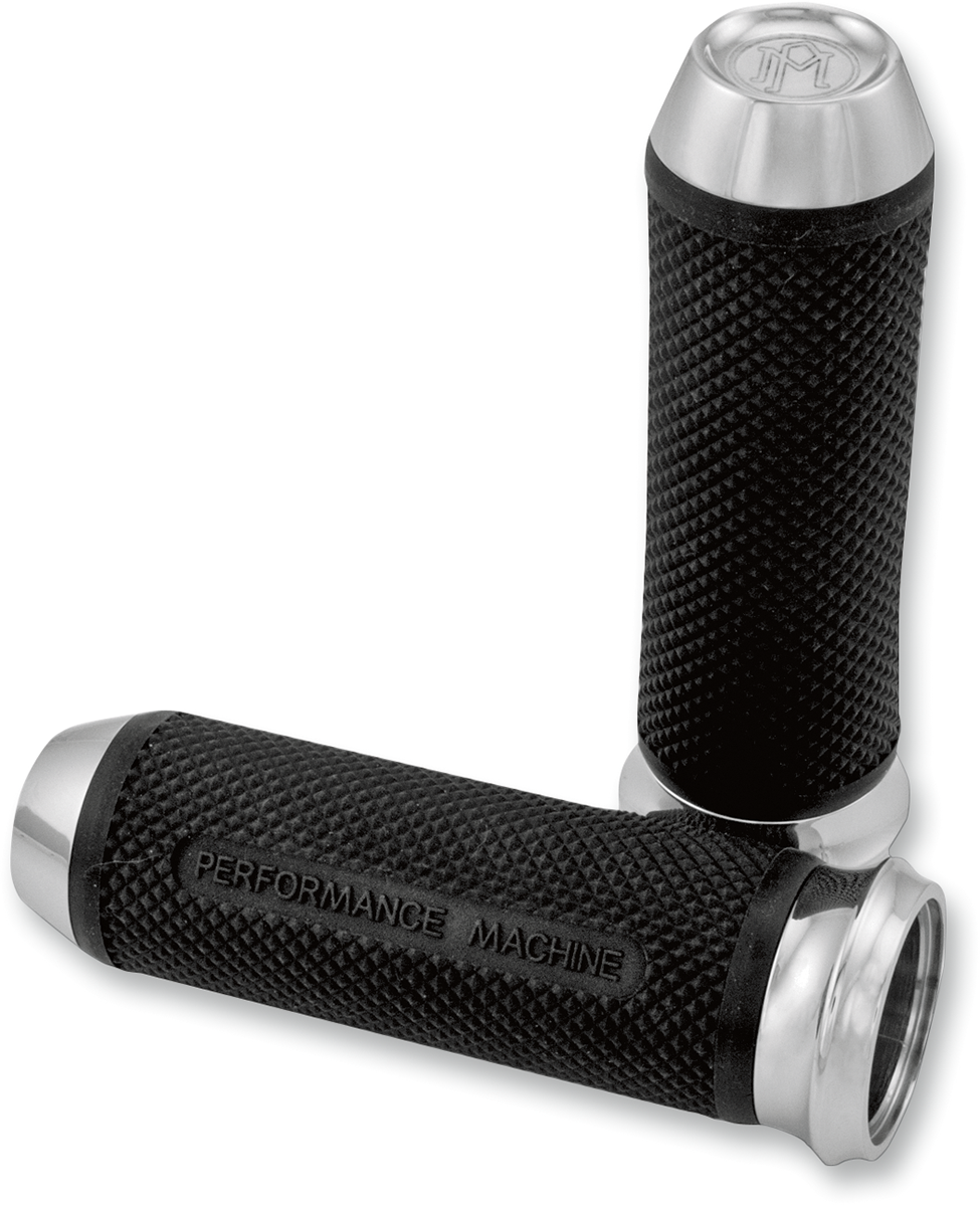 PERFORMANCE MACHINE (PM) Elite Custom Grips - Cable - Chrome 0063-2027-CH
