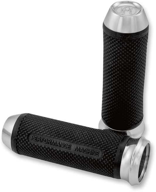 PERFORMANCE MACHINE (PM) Elite Custom Grips - Cable - Chrome 0063-2027-CH