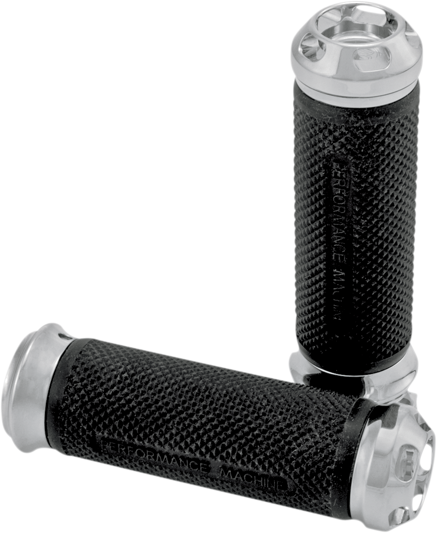 PERFORMANCE MACHINE (PM) Elite Apex Custom Grips - Cable - Chrome 0063-2043-CH