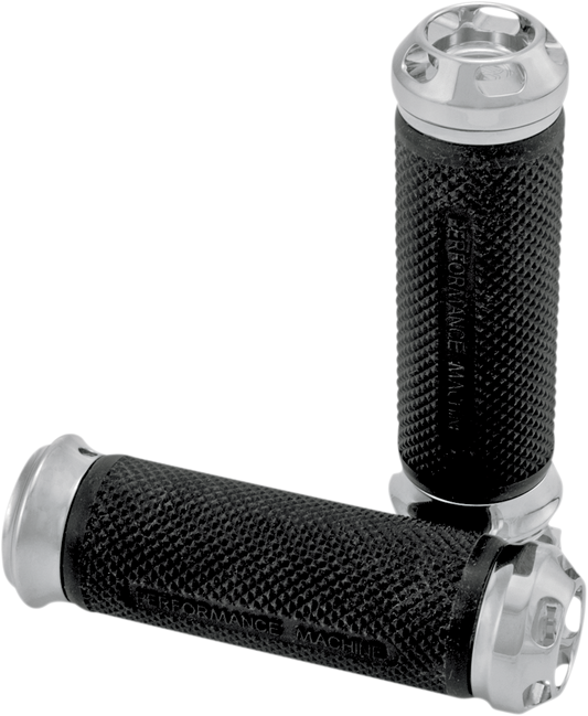 PERFORMANCE MACHINE (PM) Elite Apex Custom Grips - TBW - Chrome 0063-2044-CH