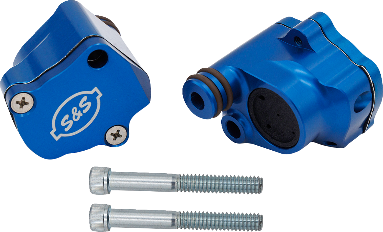 S&S CYCLE Billet Head Breather Kit - Anodized Blue - M8 900-1186