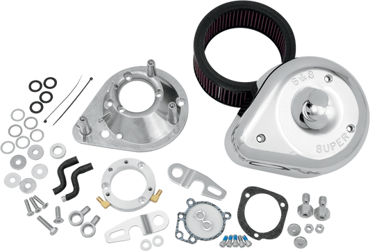 S&S CYCLE Teardrop Air Cleaner Kit - Chrome 17-0448
