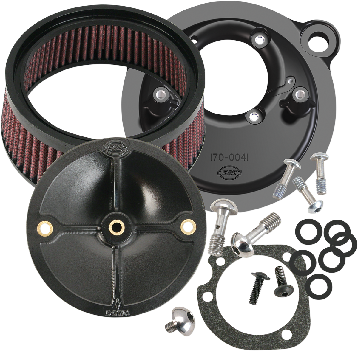 S&S CYCLE Super Stock* Stealth Air Cleaner Kit - Black 170-0093