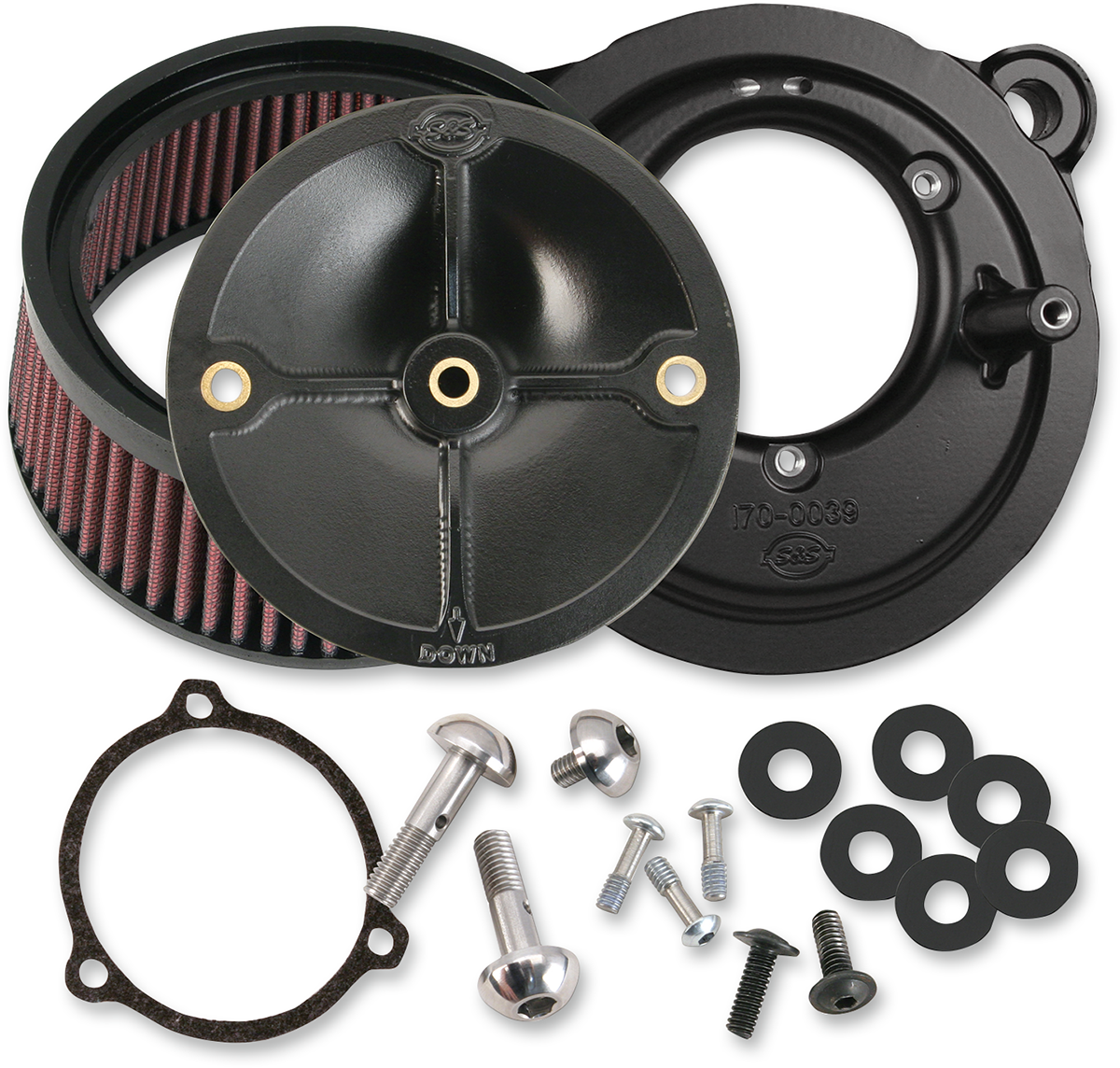 S&S CYCLE Super Stock* Stealth Air Cleaner Kit - Black 170-0164