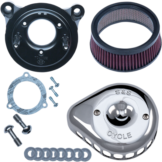 S&S CYCLE Mini Teardrop Stealth Air Cleaner Kit - Chrome 170-0437