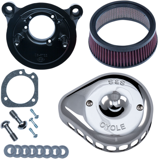 S&S CYCLE Mini Teardrop Stealth Air Cleaner Kit - Chrome 170-0441