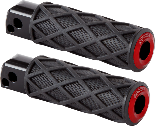 ARLEN NESS Diamond Footpegs - Passenger - Red 400-060