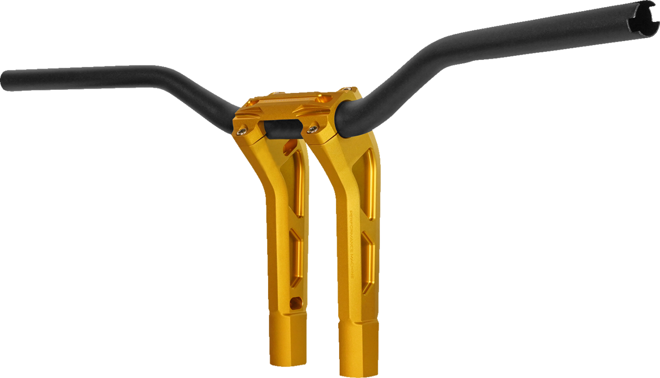 PERFORMANCE MACHINE (PM) Phatbar & Riser Kit - Internal Wiring - 9" - Gold Ops 0208-2195M-SMG