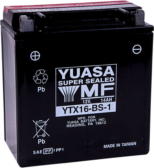 YUASA AGM Battery - YTX16-BS - .78 L YUAM32X61