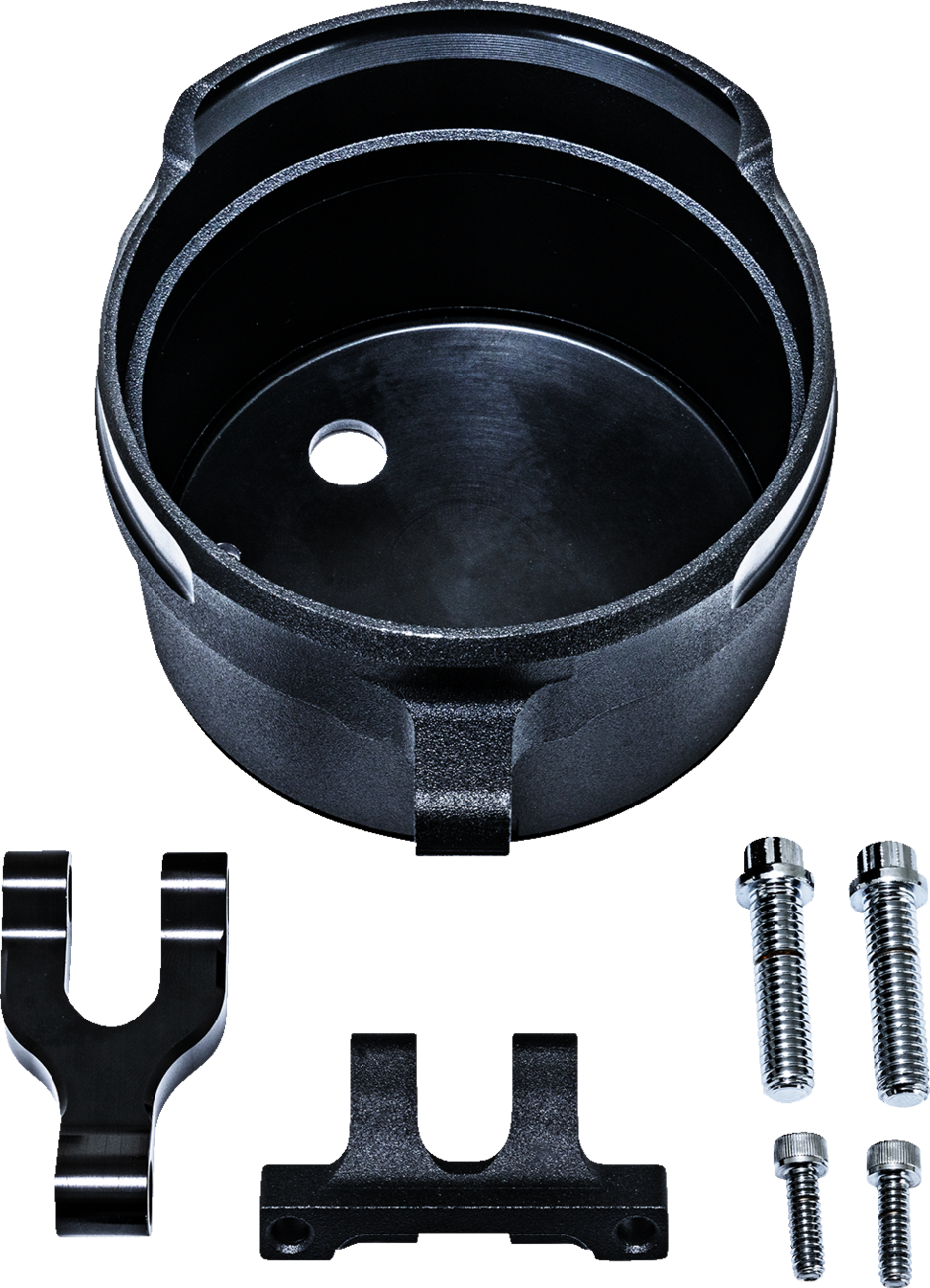 PERFORMANCE MACHINE (PM) Gauge Relocation Kit - Round - Black Ops? 0208-2192-SMB