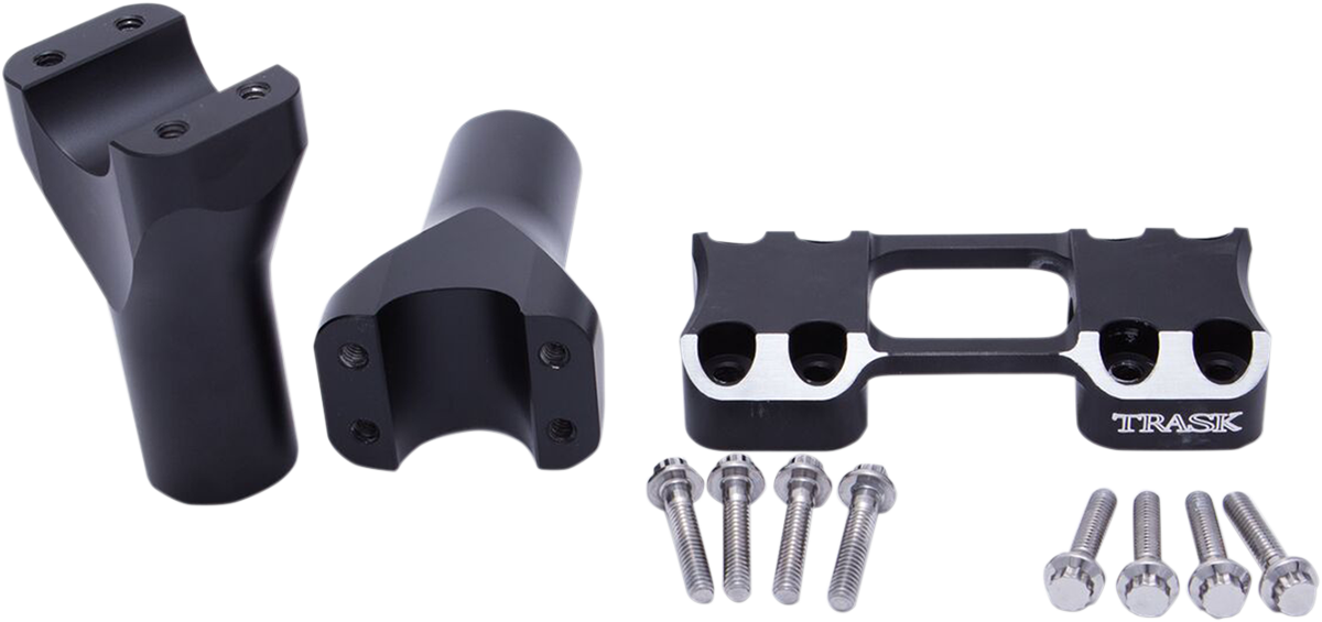 TRASK Assault Handlebar Risers - 4" x 1-1/4" - Black TM-8601-4RC