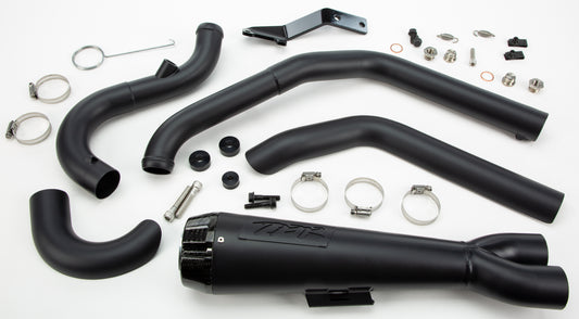 Comp S 2in1 Exhaust Softail Black W/Carbon End Cap