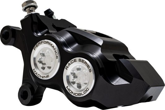 PERFORMANCE MACHINE (PM) Caliper - 137 X 4B - Left - Black Anodized with Clear Bore Caps 0053-2957-MC