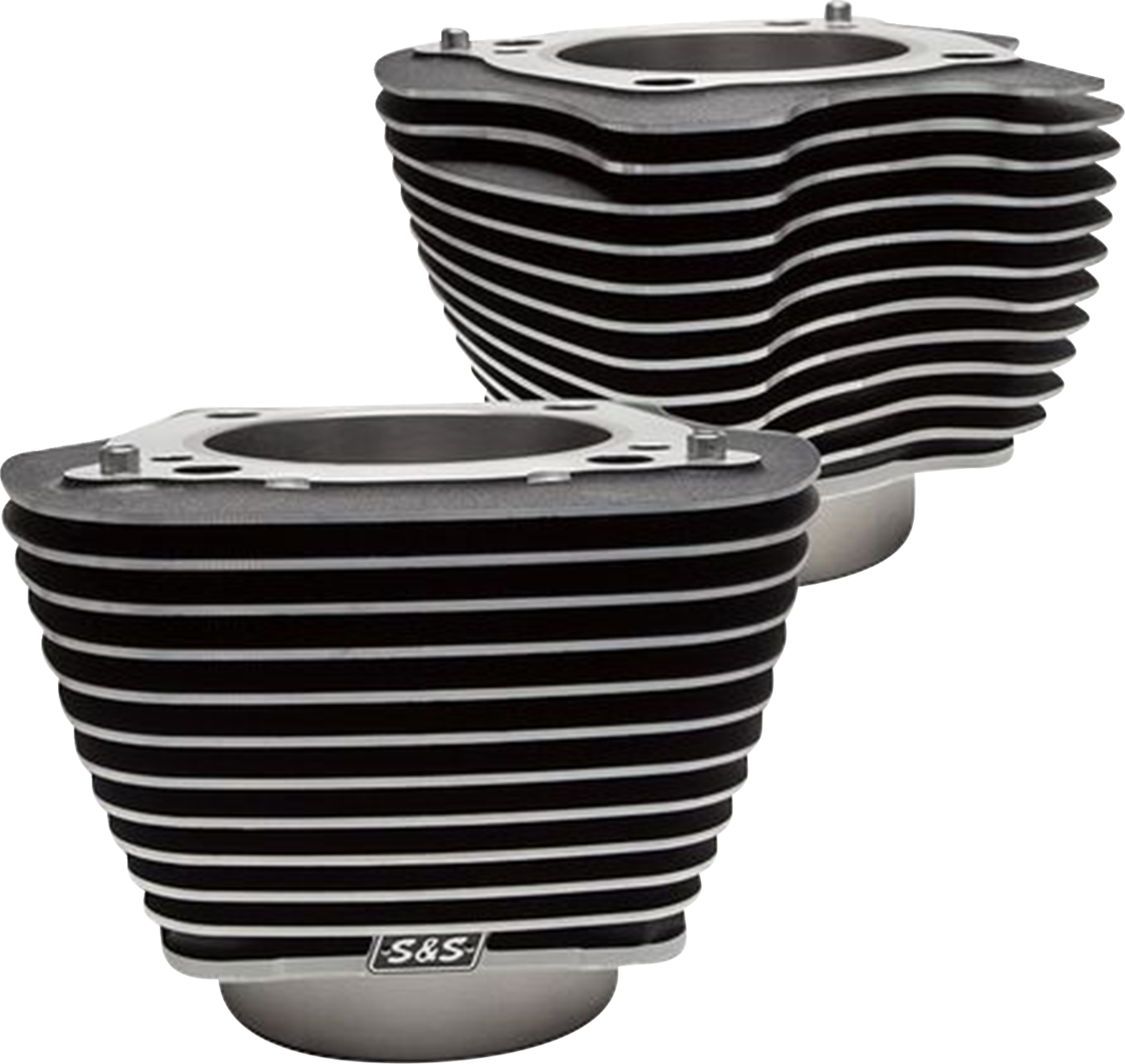 S&S CYCLE Cylinder Set - 4.25" Bore - Unhoned - Wrinkle Black w/Highlights - M8 910-0682A