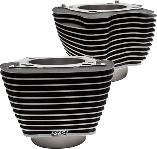 S&S CYCLE Cylinder Set - 4.25" Bore - Unhoned - Wrinkle Black w/Highlights - M8 910-0682A