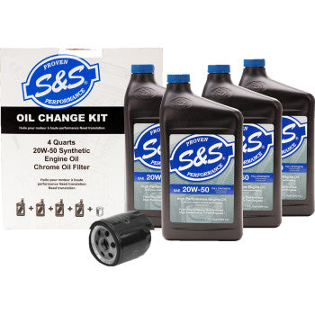 S&S CYCLE Oil Change Kit - Black Filter - M8 - 5 US quarts 218945