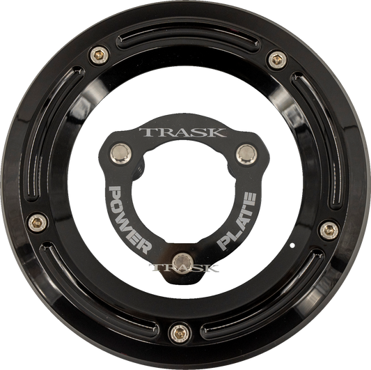 TRASK Derby Cover with Power Plate - Black - Kit - '17-'25 Harley-Davidson TM-0051-BK-BK