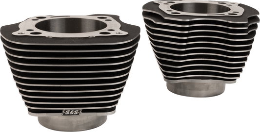 S&S CYCLE Cylinder Set - 4.320" Bore - Unhoned - Black w/Highlighted Fins - M8 910-1005A