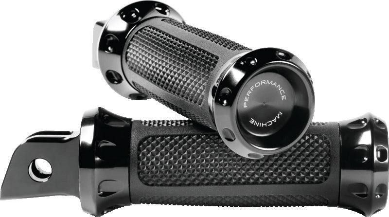 Performance Machine Footpegs Overdrive Rider - Black Ano