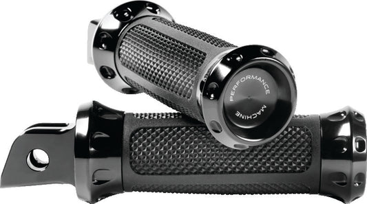 Performance Machine Footpegs Overdrive Rider - Black Ano