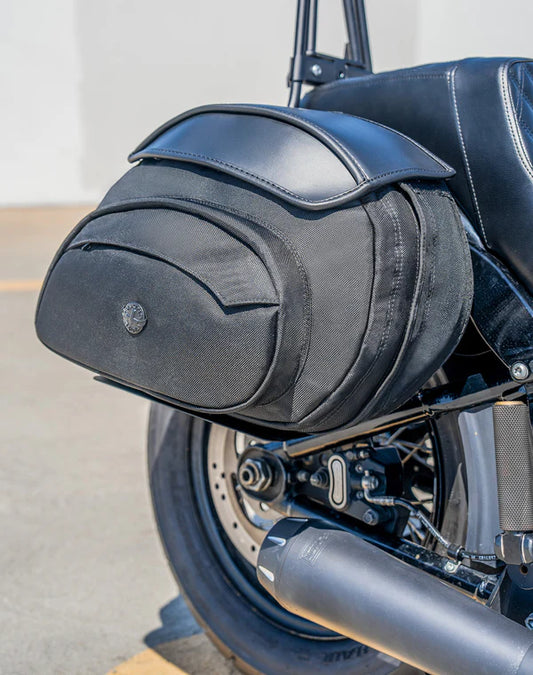 VIKING BAGS 60L - Stealth XL Quick Mount Saddlebags for Harley Softail Low Rider S FXLRS