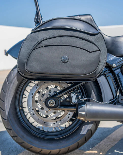 VIKING BAGS 60L - Stealth XL Quick Mount Saddlebags for Harley Softail Low Rider S FXLRS