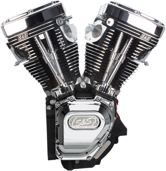 S&S CYCLE T143 Long Block Engine - Wrinkle Black and Chrome - Touring | Dyna 310-0737A