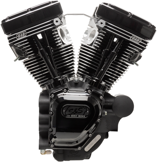 S&S CYCLE T124 Long Block Engine - Black - Touring 310-0835A