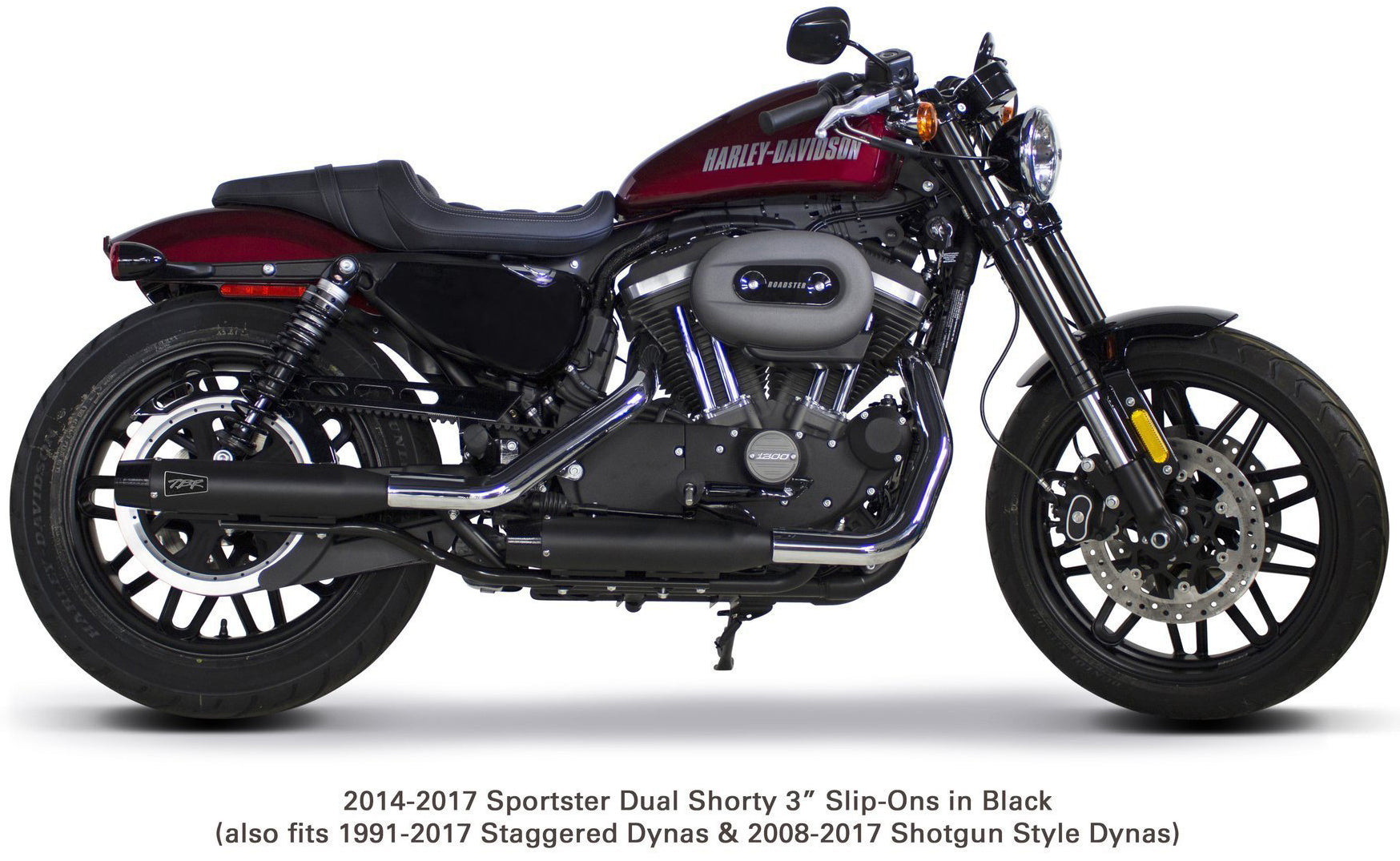 Comp S Slip On Dyna/Sportster Black W/Cf End Cap