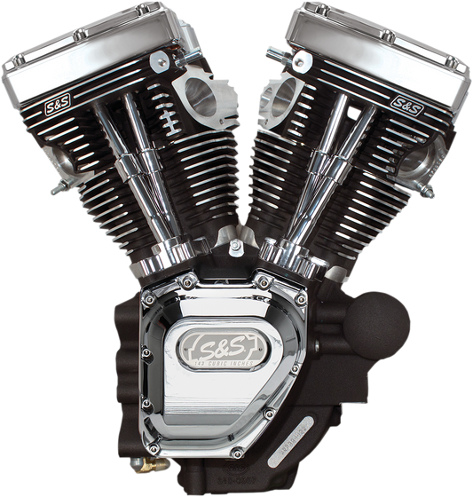 S&S CYCLE T143 Long Block Engine - Wrinkle Black and Chrome - Dyna 310-0883A
