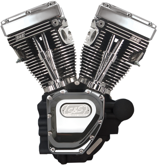 S&S CYCLE T111 Long Block Engine - Wrinkle Black and Chrome - Touring 310-0402A